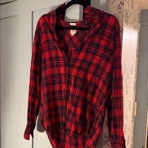 J. Crew Red and Black Plaid Shirt
